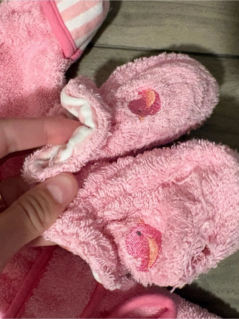 Pink terry cloth Baby Robe with booties